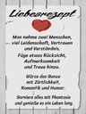 Holzschild 40x30 cm Liebesrezept nehme 2 Menschen