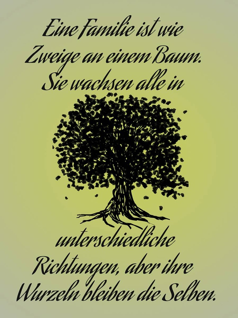 Holzschild 40x30 cm Familie ist wie Zweige an Baum
