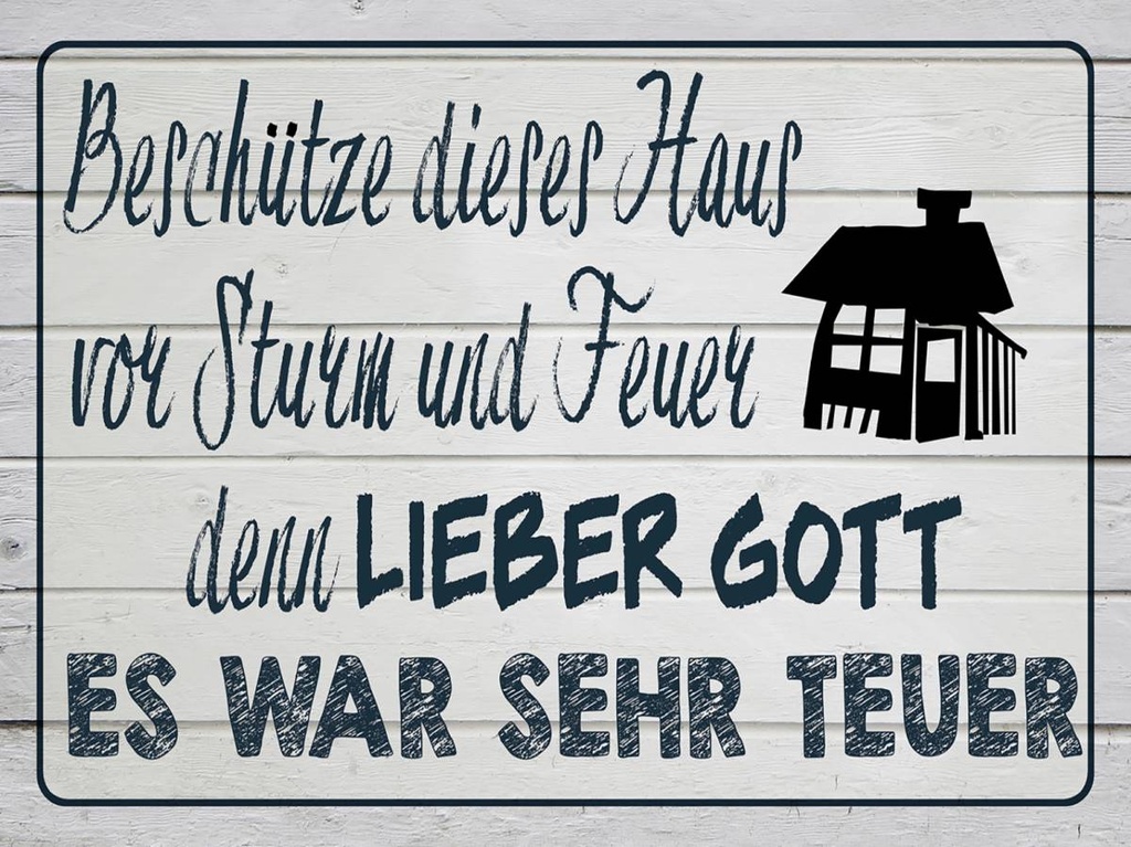 Holzschild 30x40 cm beschütze dieses Haus vor Sturm