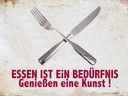 Holzschild 30x40 cm Essen ist ein Bedürfnis