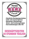 Holzschild 40x30 cm Firma Mama GmbH 24 Stunden