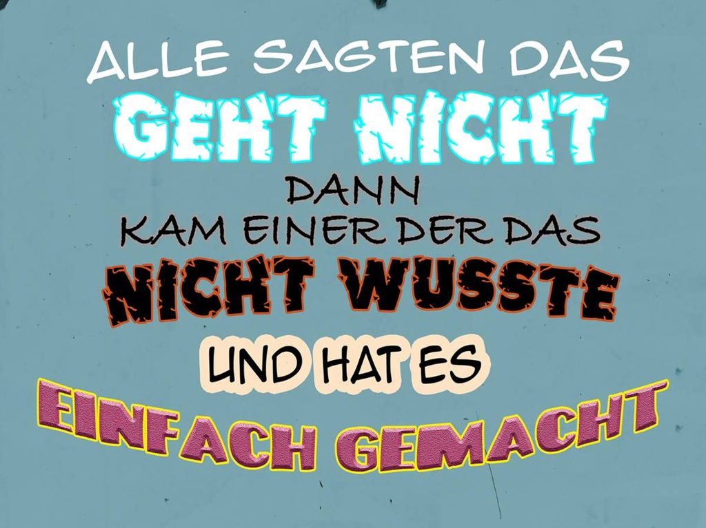 Holzschild 30x40 cm alle sagten das geht nicht dann