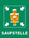 Holzschild 40x30 cm Saufstelle Biergläser Bier
