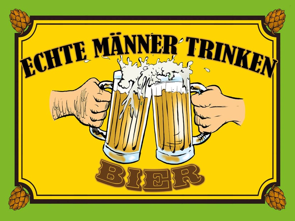 Holzschild 30x40 cm Echte Männer trinken Bier