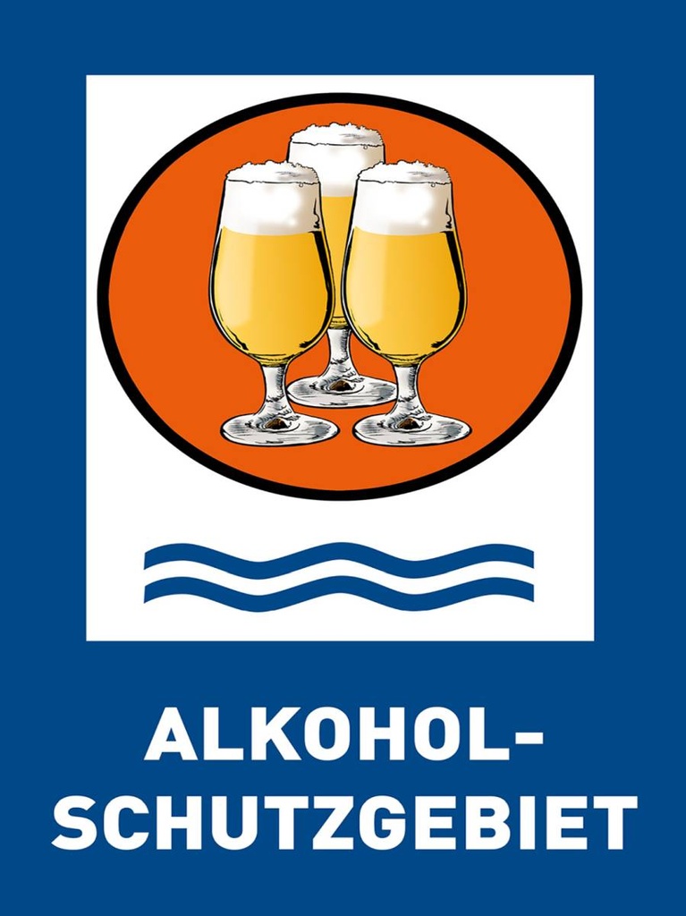 Holzschild 40x30 cm Bier Alkoholschutzgebiet Biergläser