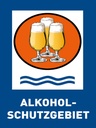 Holzschild 40x30 cm Bier Alkoholschutzgebiet Biergläser