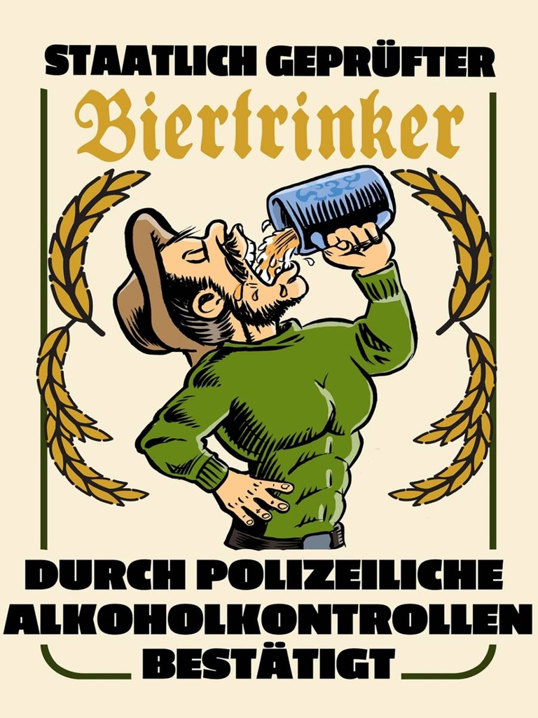 Holzschild 40x30 cm staatlich geprüfter Biertrinker