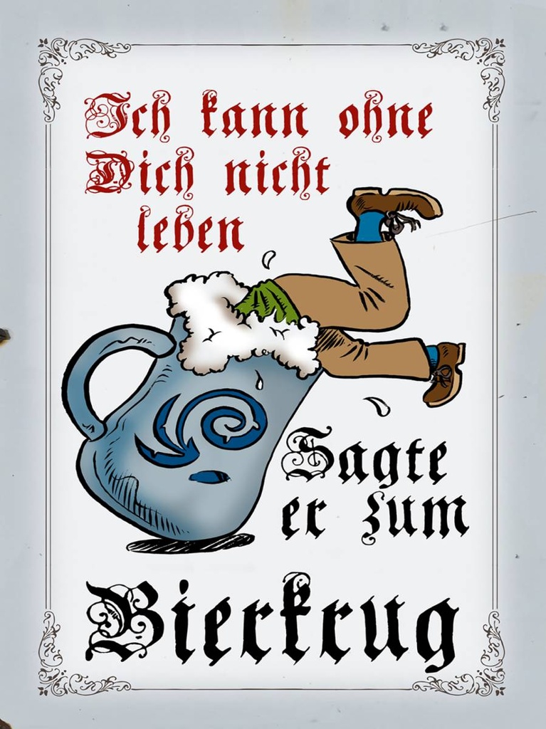 Holzschild 40x30 cm Bier kann nicht ohne dich nicht leben