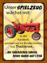 Holzschild 40x30 cm Spielzeug wächst mit Traktor