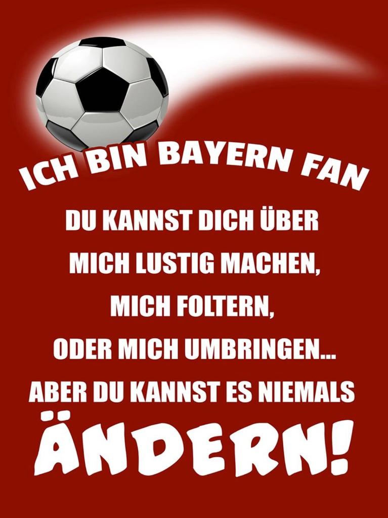 Holzschild 40x30 cm ich bin Bayern Fan Fussball