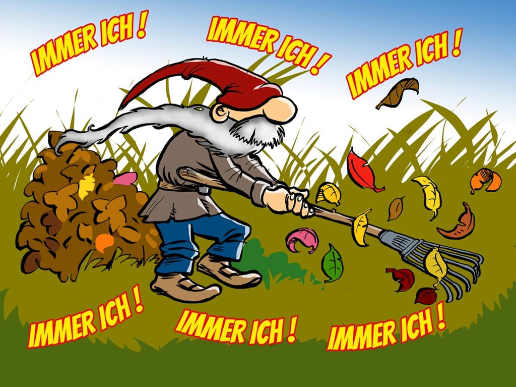 Holzschild 30x40 cm immer ich Gnom im Garten