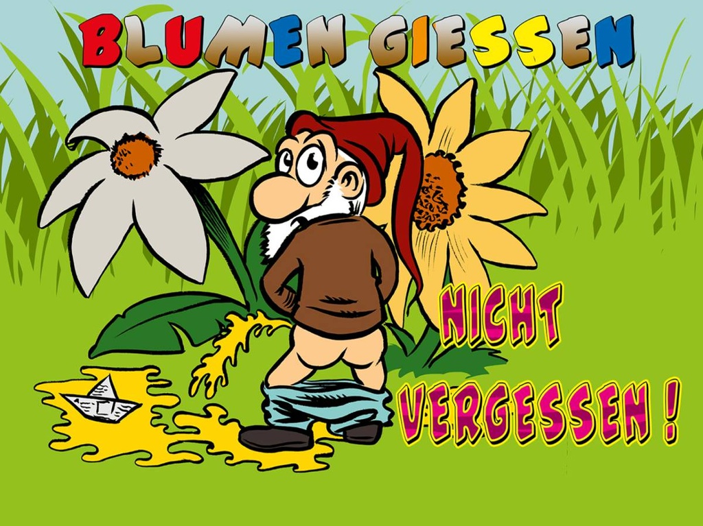 Holzschild 30x40 cm Blumen giessen nicht vergessen
