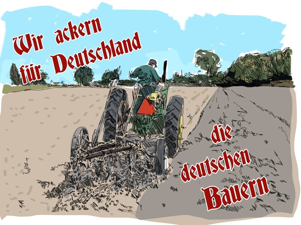 Holzschild 30x40 cm ackern für Deutschland Bauern