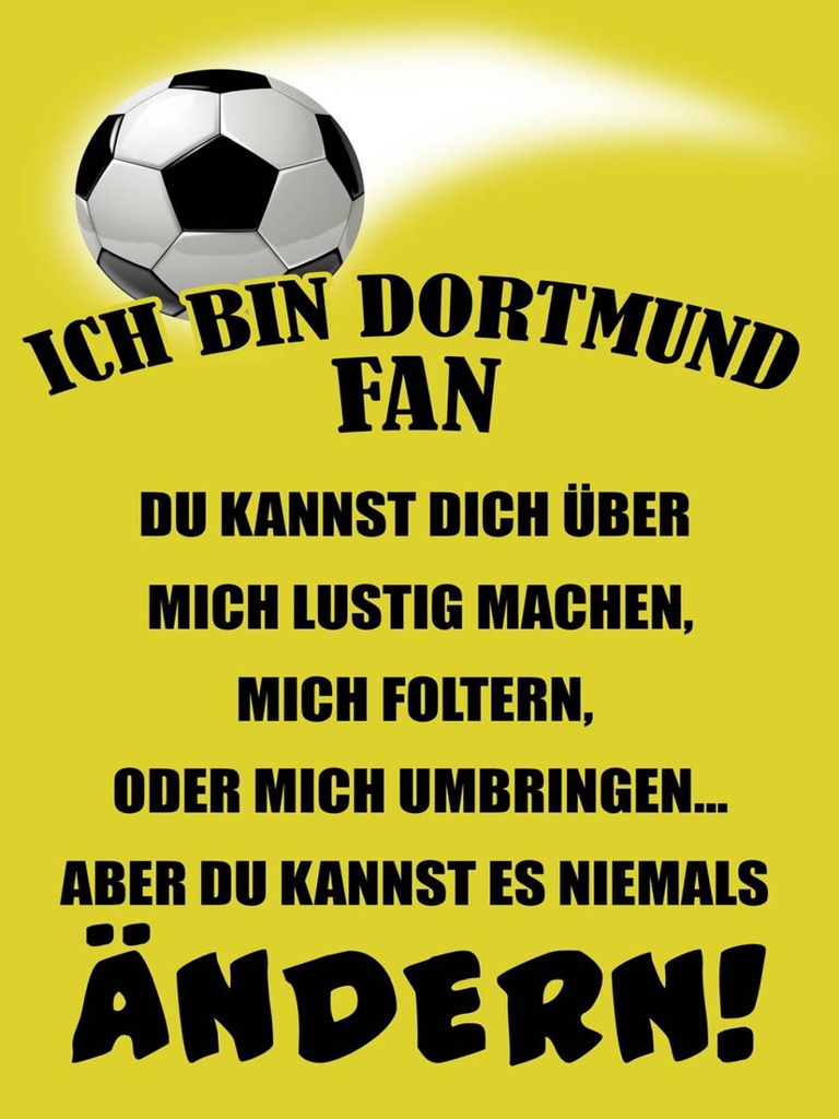 Holzschild 40x30 cm ich bin Dortmund Fan Fussball