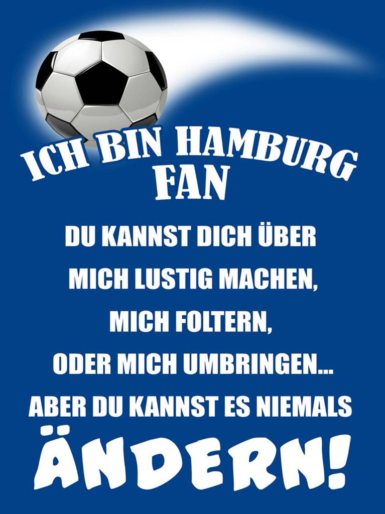Holzschild 40x30 cm ich bin Hamburg Fan Fussball
