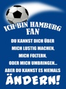 Holzschild 40x30 cm ich bin Hamburg Fan Fussball