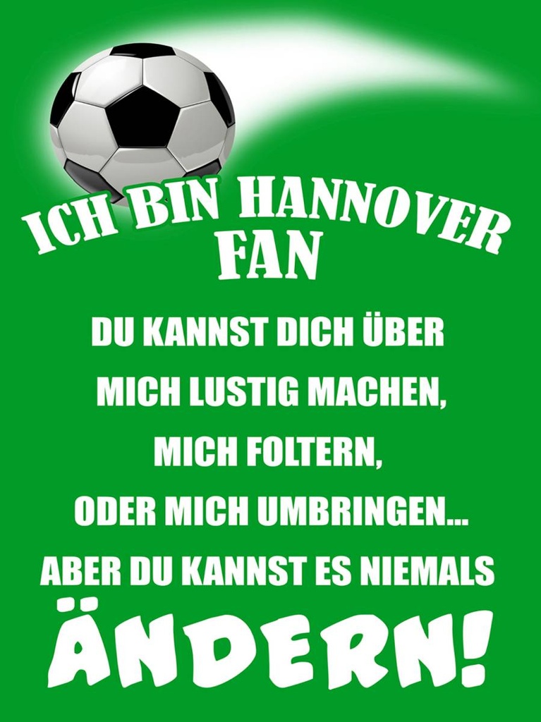 Holzschild 40x30 cm ich bin Hannover Fan Fussball