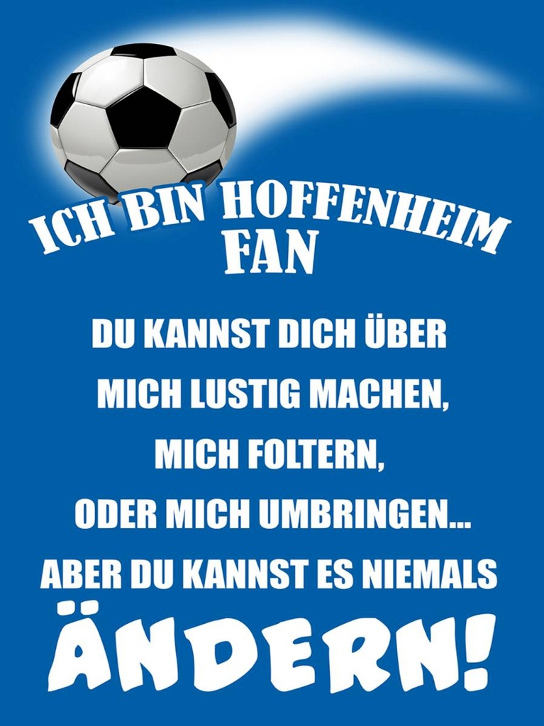 Holzschild 40x30 cm ich bin Hoffenheim Fan Fussball
