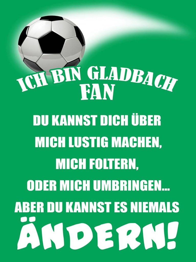 Holzschild 40x30 cm ich bin Gladbach Fan Fussball