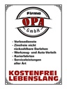Holzschild 40x30 cm Firma Opa GmbH kostenfrei