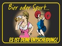 Holzschild 30x40 cm Pinup Bier oder Sport Entscheidung