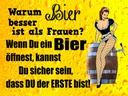 Holzschild 30x40 cm Pinup Warum Bier besser ist als Frauen