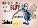 Holzschild 30x40 cm Mücken sollten nicht Blut saugen