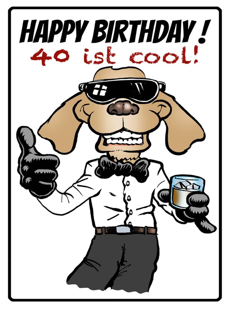 Holzschild 40x30 cm Happy Birthday 40 is cool