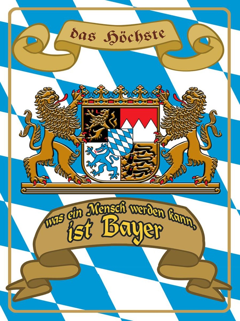 Holzschild 40x30 cm höchste was Mensch werden Bayer