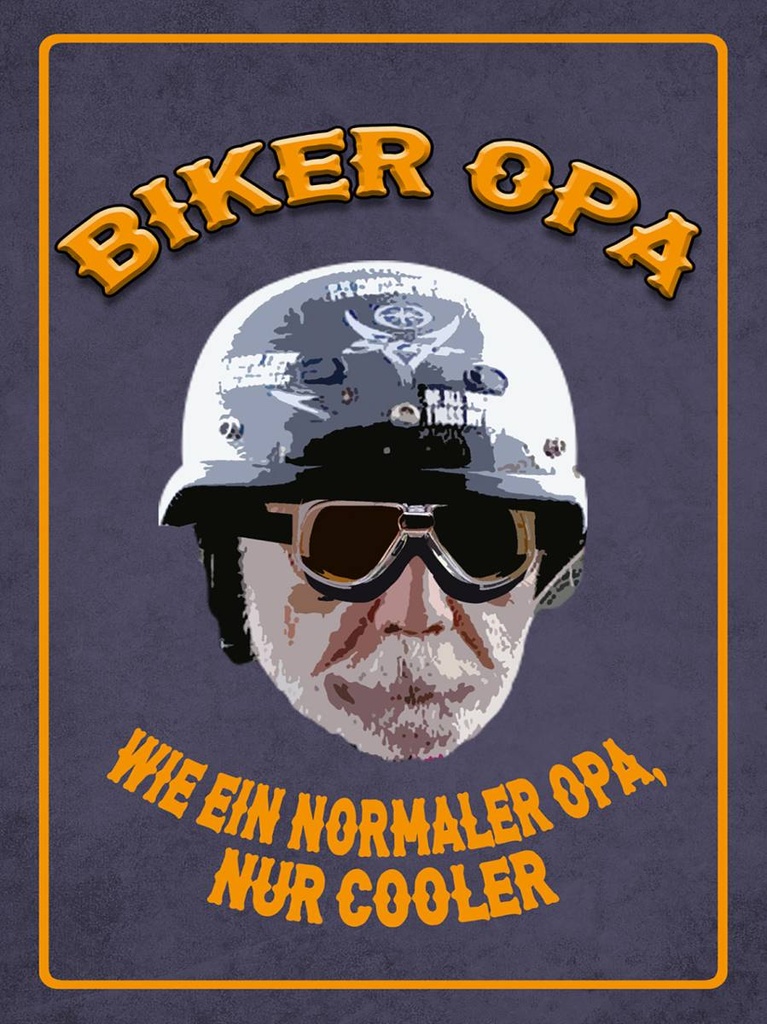 Holzschild 40x30 cm Biker Opa wie ein normaler Opa