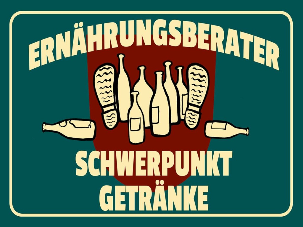 Holzschild 30x40 cm Ernährungsberater Getränke