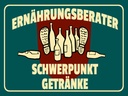 Holzschild 30x40 cm Ernährungsberater Getränke