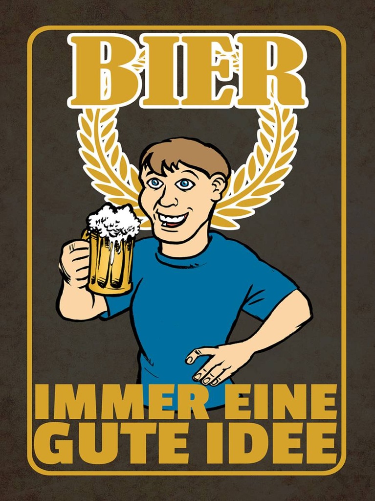 Holzschild 40x30 cm Bier immer eine gute Idee