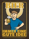 Holzschild 40x30 cm Bier immer eine gute Idee