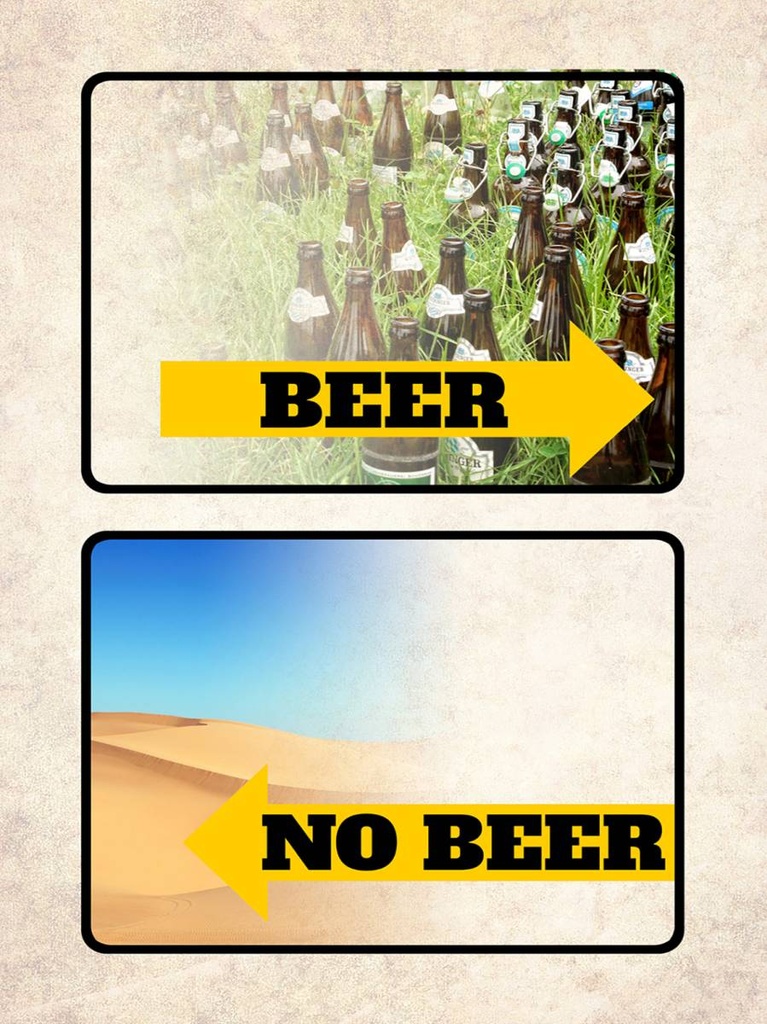 Holzschild 40x30 cm Bild Beer No Beer Bier