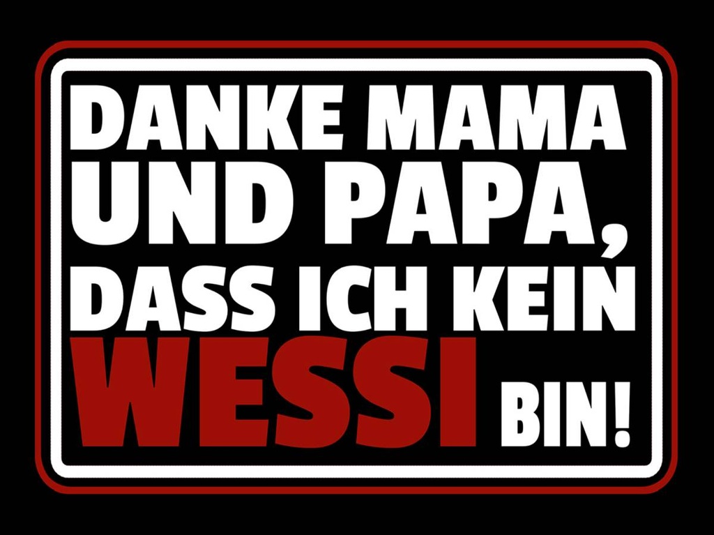 Holzschild 30x40 cm Sprcuh Danke Mama dass ich kein Wessi
