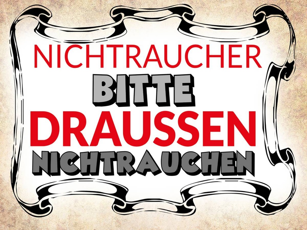 Holzschild 30x40 cm Nichtraucher bitte draußen