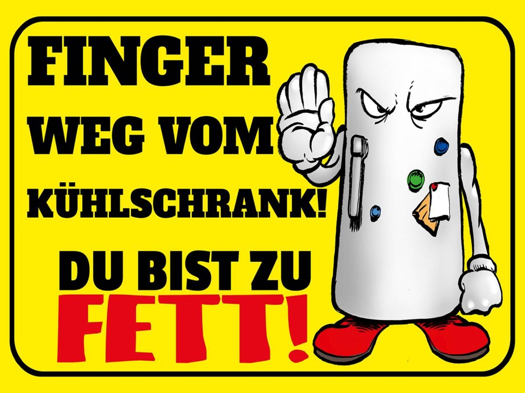 Holzschild 30x40 cm Finger weg vom Kühlschrank du