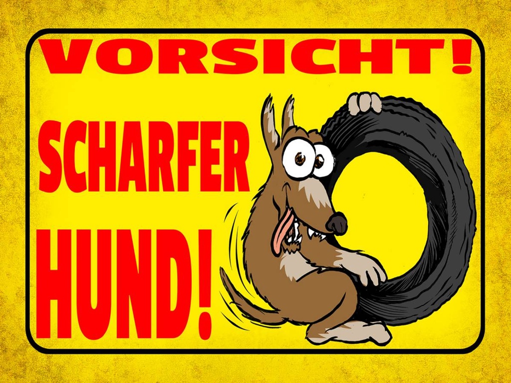 Holzschild 30x40 cm Vorsicht scharfer Hund