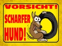 Holzschild 30x40 cm Vorsicht scharfer Hund