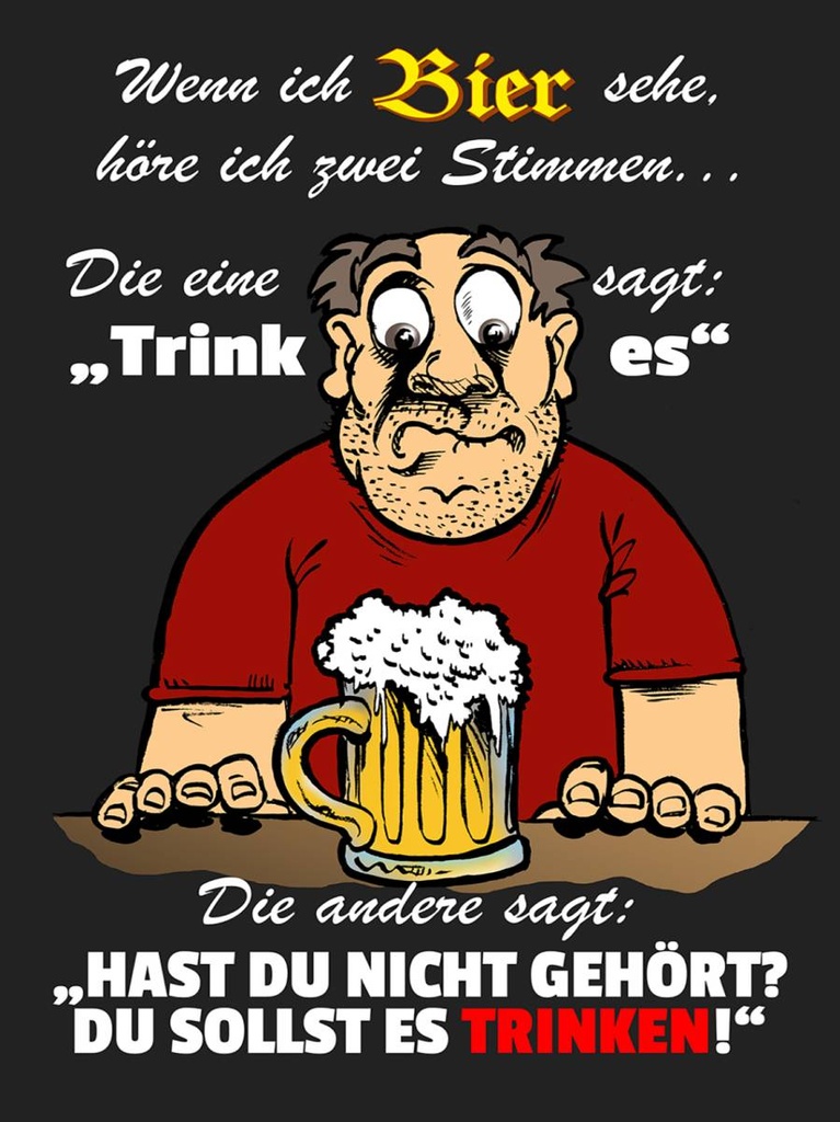 Holzschild 40x30 cm wenn ich Bier sehe höre ich 2