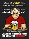 Holzschild 40x30 cm wenn ich Bier sehe höre ich 2