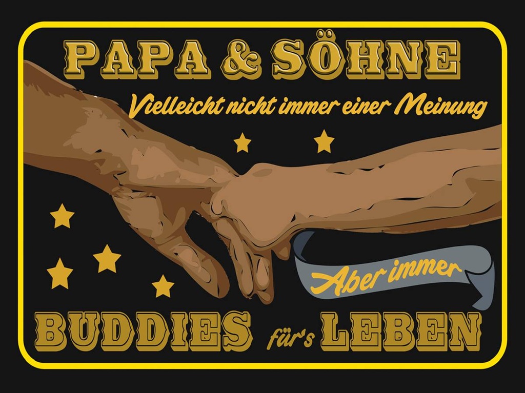 Holzschild 30x40 cm Papa und Söhne nicht immer einer