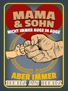 Holzschild 40x30 cm Mama und Sohn immer Herz an Herz