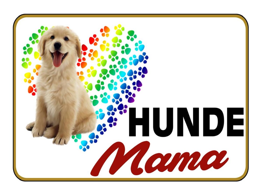 Holzschild 30x40 cm Hunde Mama Herz
