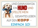 Holzschild 30x40 cm und dann kam da ein Hund