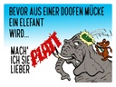 Holzschild 30x40 cm bevor aus Mücke Elefant wird