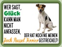 Holzschild 30x40 cm Glück Jack Russel Terrier Hund