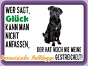 Holzschild 30x40 cm Glück Französische Bulldogge