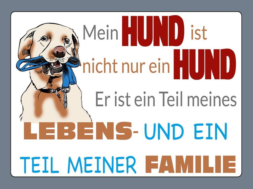 Holzschild 30x40 cm Hund ist Teil meines Lebens